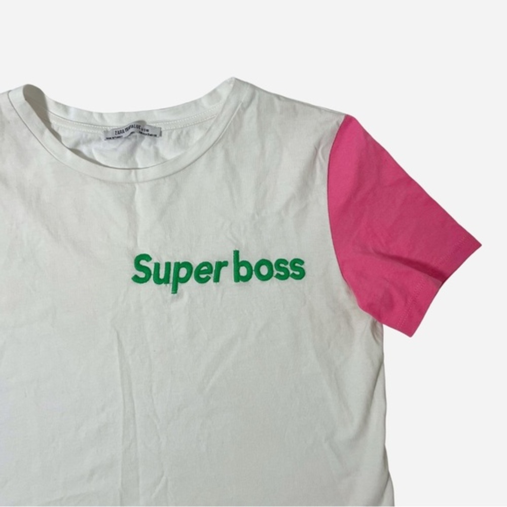ZARA Trafaluc Collection | “Super boss” | Short Sleeve T-Shirt | Small - Picture 2 of 6